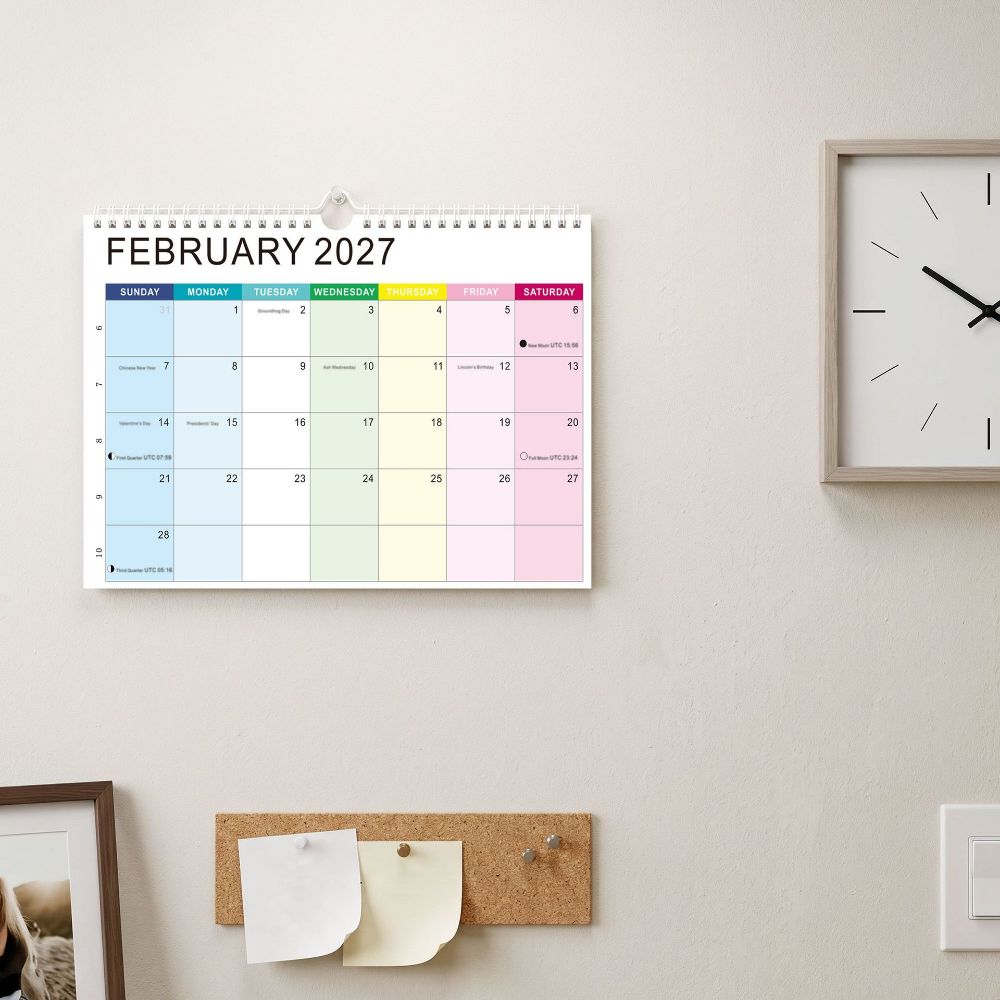 Jan. 2027 - June. 2028 English Calendar Holidays Marked Hanging Calendar Wall Calendar  Home
