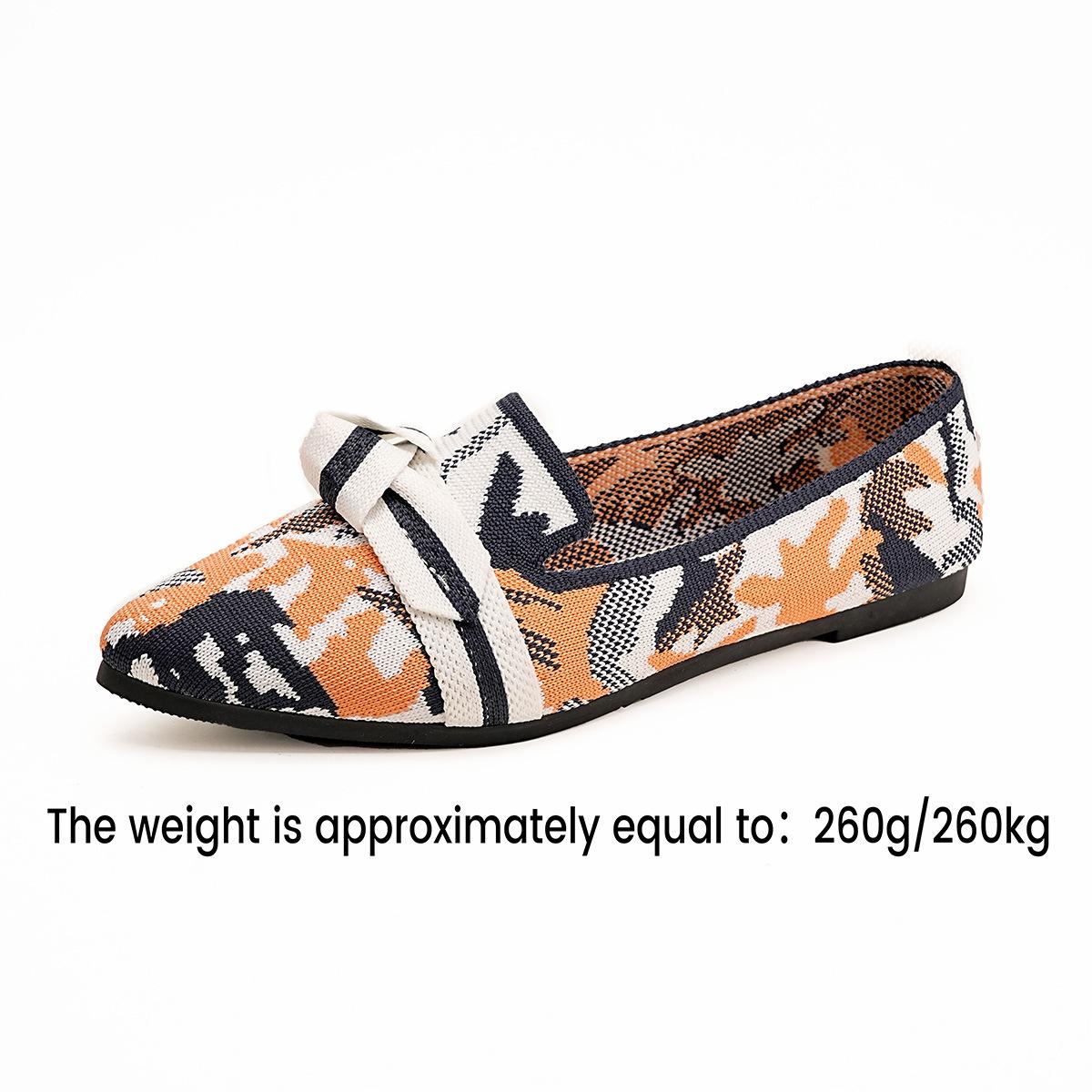 

Autumn Printing Color Matching Fly-Woven Flat-Bottomed Lazy Single Shoes Large Size Flat-Bottomed Comfortable Pointed Beanie Shoes 43 помаранчевий
