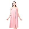 Women's Cotton Bathrobe: Absorbent Wraparound Bandeau Dress