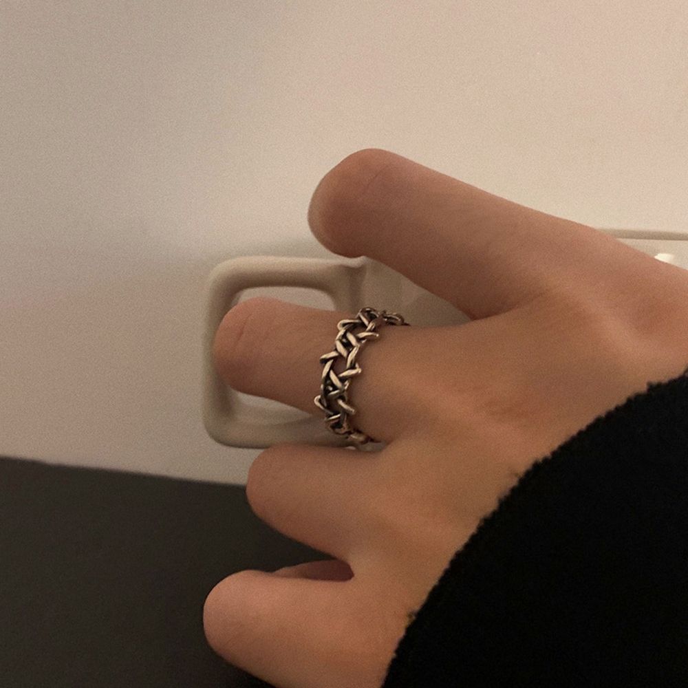 Hip-hop Width Letter Couple Ring Female Finger Ring Korean Style Ring Opening Adjustable Ring
