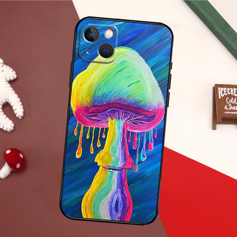 Weird Mushroom Psychedelic Phone Case For iPhone 16 15 14 11 12 Mini 13 Pro Max X XR XS Max Plus Soft Cover Shell