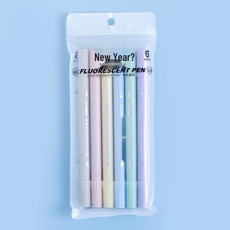 6-Farben-Fluoreszenzstift-Set: Macaron- & Morandi-Farben für hochwertige Malerei, Markierungen und Strichzeichnungen für Notizen