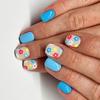 24 Pcs Flowers Stick On Nail Solid Color Artificial Nail Short Square False Nail Glossy Press On Nail for Woman Girls