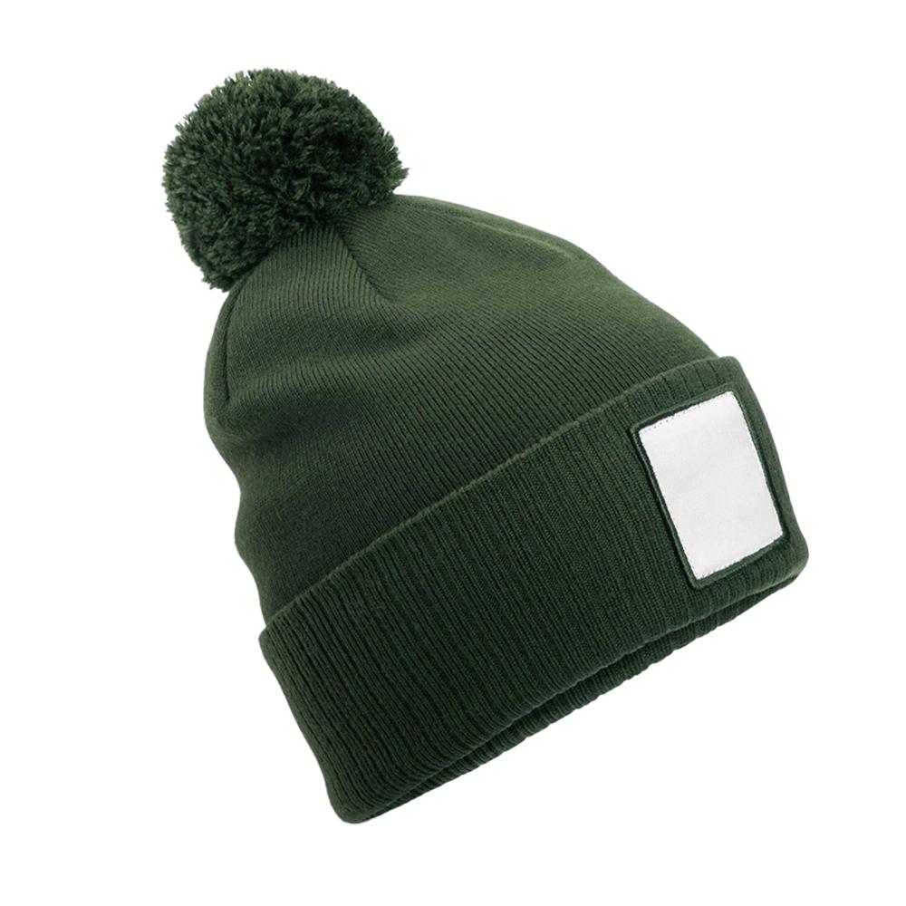 Beechfield Pom Pom AppliquÃ© Patch Beanie