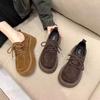 Versatile Birken thick-soled lace-up annual increase in height and thinness temperament Versatile soft-soled muffin loafers