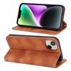For iPhone 14/13 Stand Case Magnetic Closure Skin Touch Leather Flip Phone Cover with Wallet