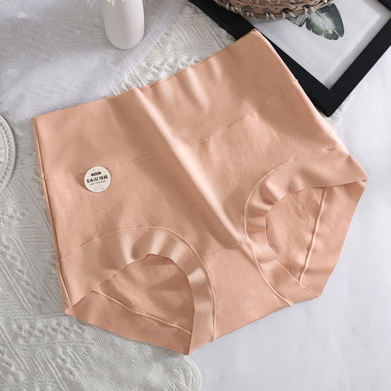 

Plus Size Women s New Spring and Summer 5A Class Pure Cotton Crotch Antibacterial Waist Lift Arm High Waist Triangle Briefs XXL помаранчевий