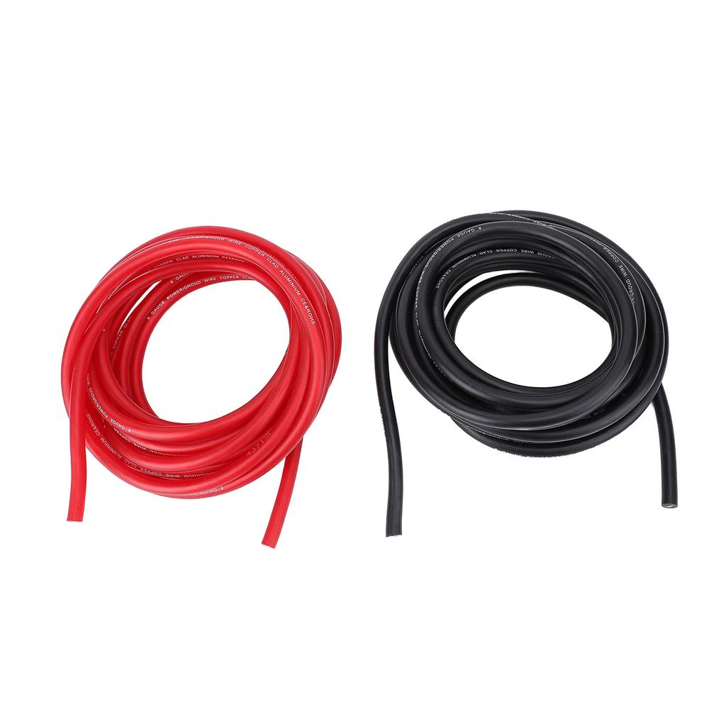 2PCS 8 Gauge Wire with Cable Ends Heat Shrink Tube 20ft 8AWG CCA Automotive Power Ground Cable Battery Cable for Vehicle RV Boat