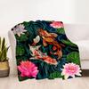 Koi Fish Lake Blanket Warmthful Decor Perfect for Chair Sofa Seaside for All Seasons Digital Print Best Holiday Gift for Friends Family