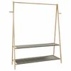 Clothes Rack with Shelves 132 X 45.5 X 150.5 Cm Bamboo