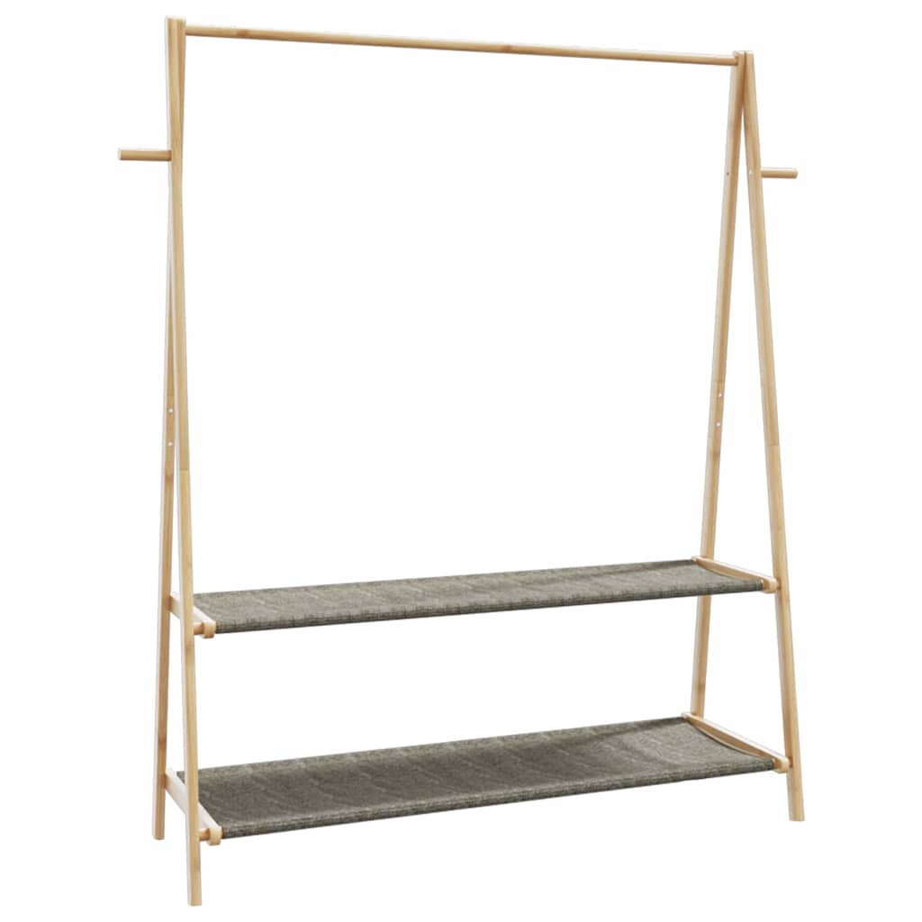 Clothes Rack with Shelves 132 X 45.5 X 150.5 Cm Bamboo