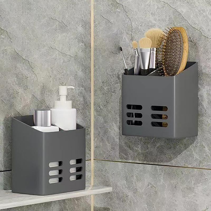 Étagère de salle de bain, organisateur de rangement de maquillage, étagères de toilette sans perçage, support mural pour peignes, produits de soins de la peau, accessoires de salle de bain