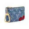 Louis Vuitton X Takashi Murakami Collaboration Cherry Series Monogram Denim Key Bag and Coin Purse Small Female Blue