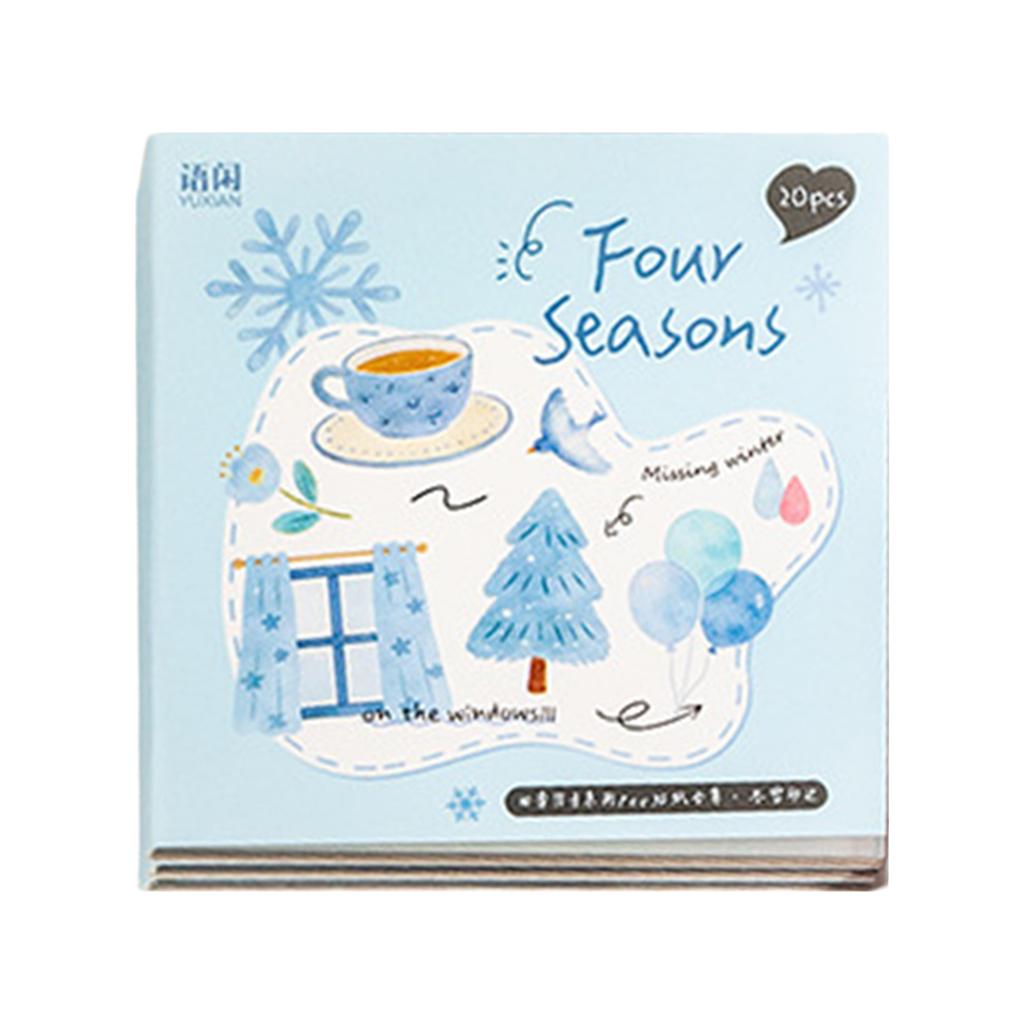 Four Seasons Theme PET Sticker Book for DIY Journal Decoration Waterproof Sticker for Creative Handcraft Lover