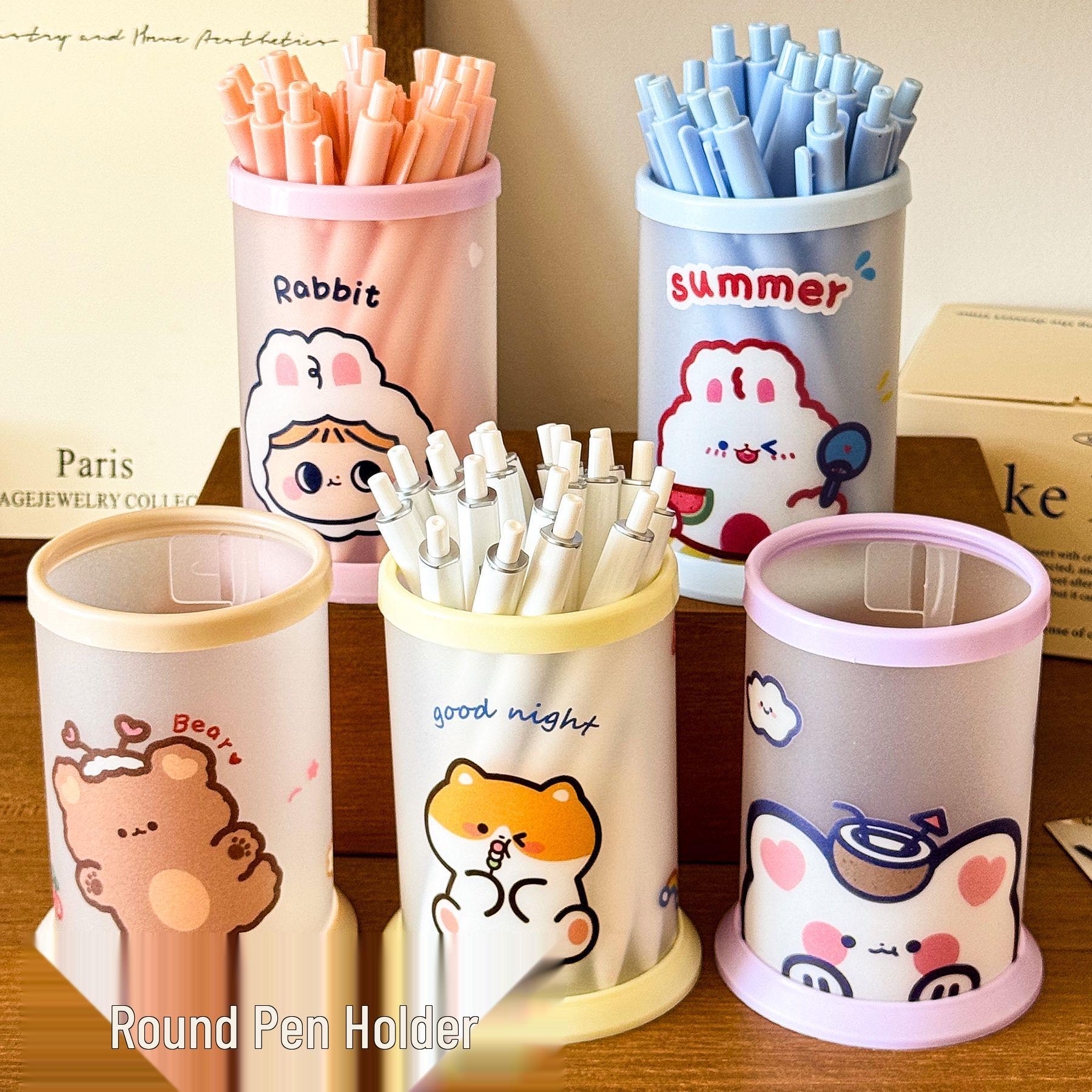 Multifunctional Folding Desktop Pen Holder and Storage Box Rabbit Girl