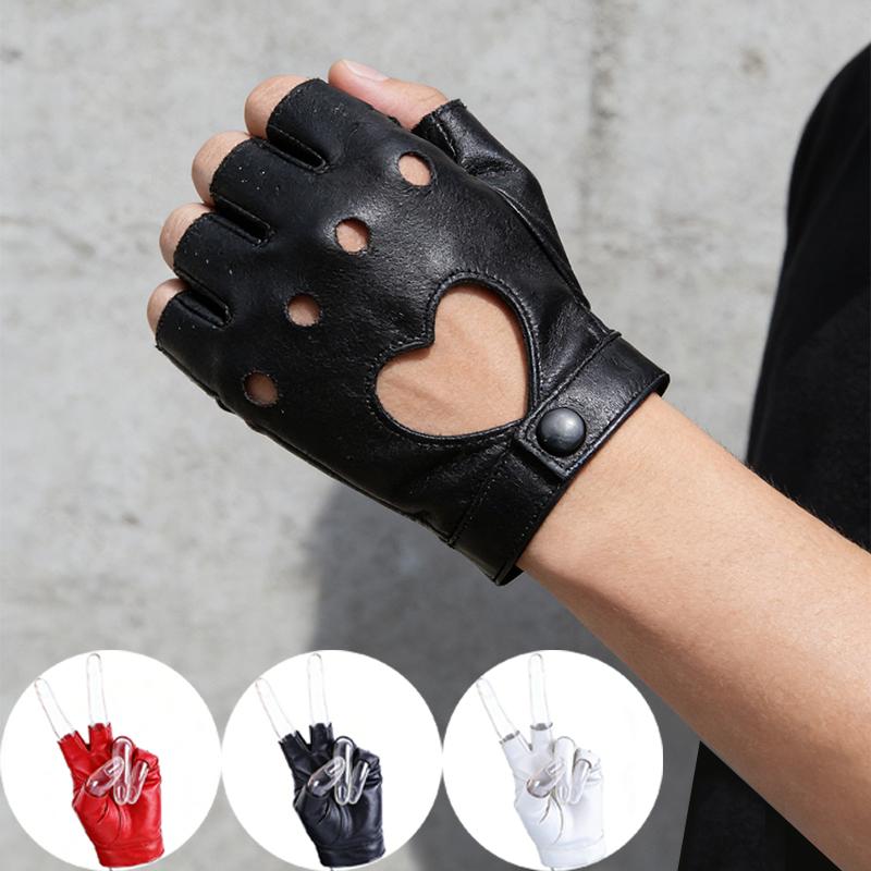 Rękawiczki PU z odkrytymi palcami Cosplay Punk Scena T Klub Nocny Rękawiczka Motocyklowa Miłość Street Dance Pole Dance Rękawiczki Lolita Moda Seksowna Rękawiczka Unisex