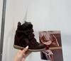 Damen High-Top Sneaker aus mattem Leder mit versteckter Absatz-erhöhender Sohle