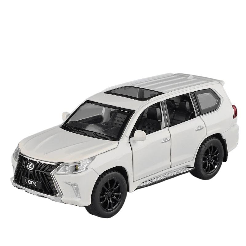 1/32 New Lexus LX570 Alloy Car Model Diecast Metal Toy Vehicles with Pull Back Sound Light 6 Open Doors for Kids Gift