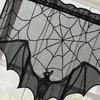 Halloween Türvorhang, Spitze Spinnennetz Kaminabdeckung, Gruseliges Skelett Hexe Fledermaus Druck Fenster Tür Vorhänge für Haus Innen Party Dekoration