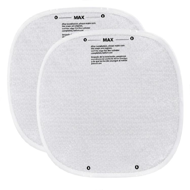 Waste Unit Cylinder Replacement Insert with Printed Position References That Guide Placement Around Lower Base