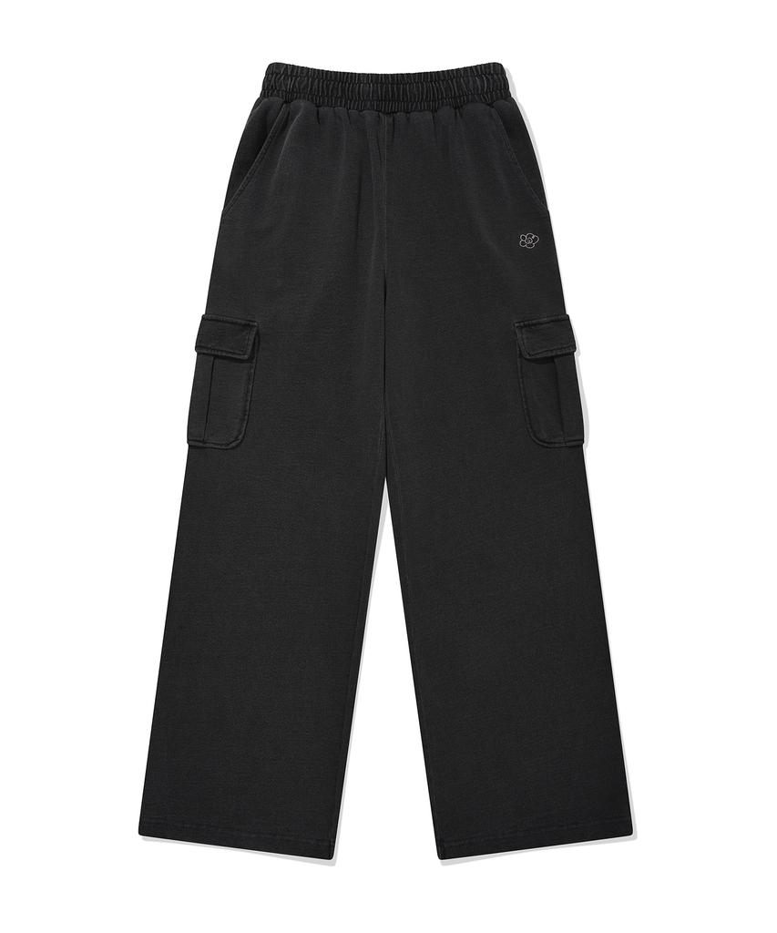 WACKY WILLY Women'S Semi-Wide Washed Cargo Pants Grey