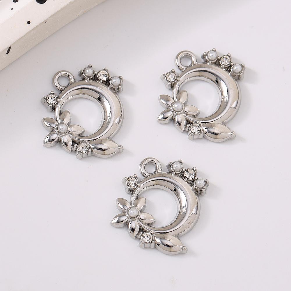 5pcs Alloy Flower Wreath Charms Pendants for Necklace Earrings Bracelet DIY Handmade Jewelry Making Accessories