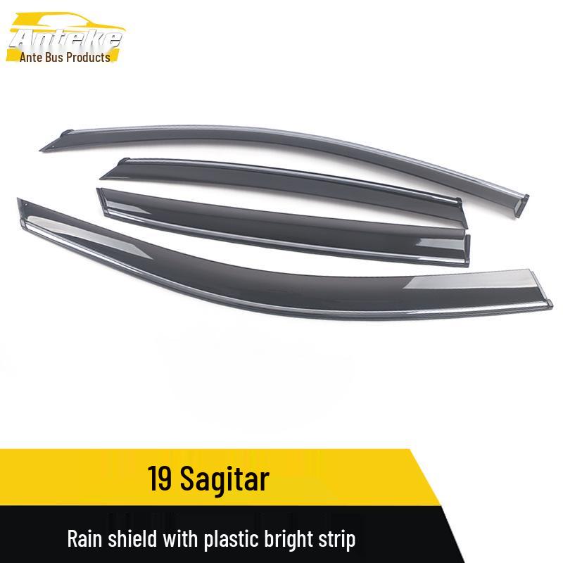 Rear Rain Deflector with Bright Strip for 19 Sagitar Models - Sun Visor Decorative Exterior Accessory