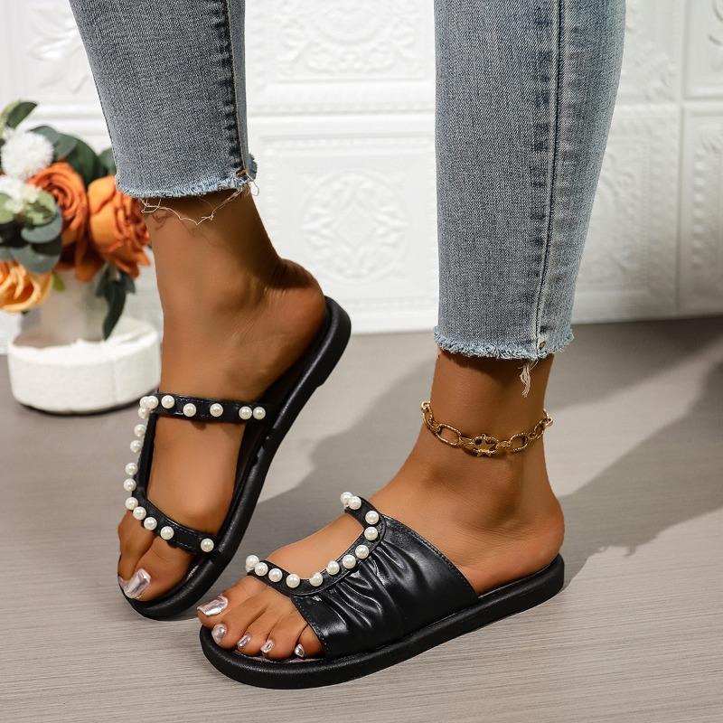 Fashion Shoes Female 2025 Brand Open Toe Women's Slippers Fashion Outdoor Summer Casual New Light Comfortable Non-Slip Flat Slippers