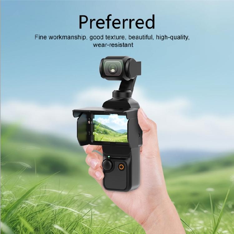 Osłona przeciwsłoneczna do kamery Pocket 3 Redukuje odblaski na ekranie Umożliwia płynne fotografowanie w pionie i poziomie