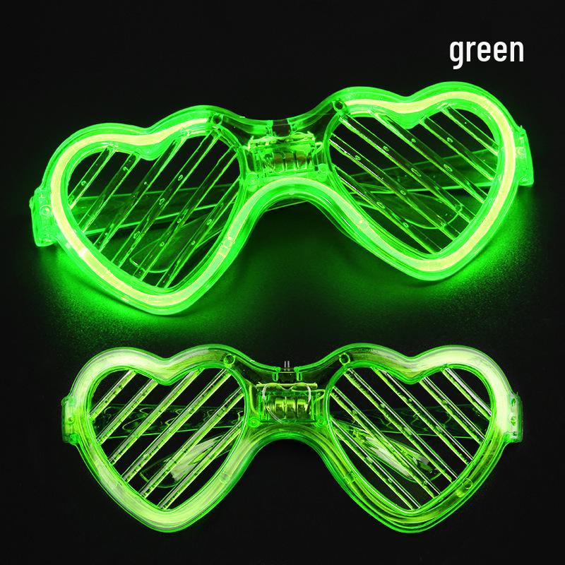 Heart-Shaped LED Glasses - Luminous Fluorescent Light-Up Toy for Kids and Events