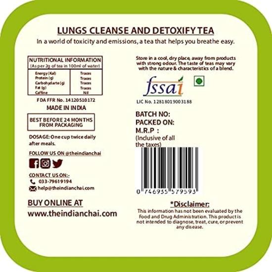 The Indian Chai – 50g | Anti Smoking Herbal Tea with Burdock Root, Valerian Root, Mullein Leaf, Eucalyptus Leaves & more