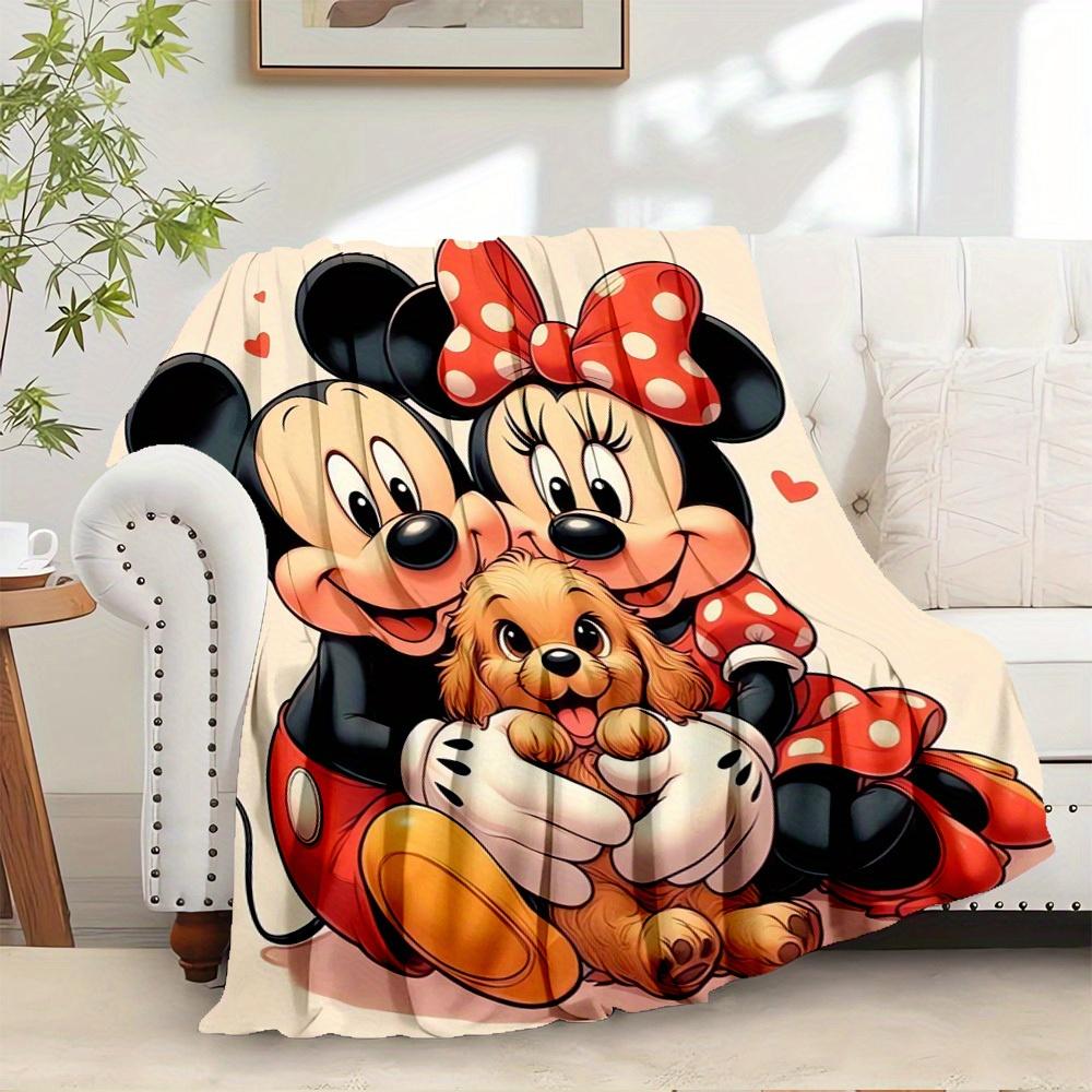 

1pc velvet Mickey Mouse Castle Bedding Blanket Sofa Bed Cover Gift Home Decoration Warm Plush Adult Bedroom Living Room Decoration (Colorful 130x150cm