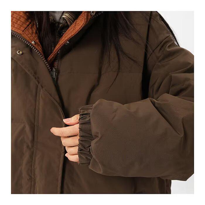 Unisex Japanese Retro Reversible Padded Stand Collar Cotton Jacket, Winter Warm, Mallard Green, Loose Fit Workwear Coat.