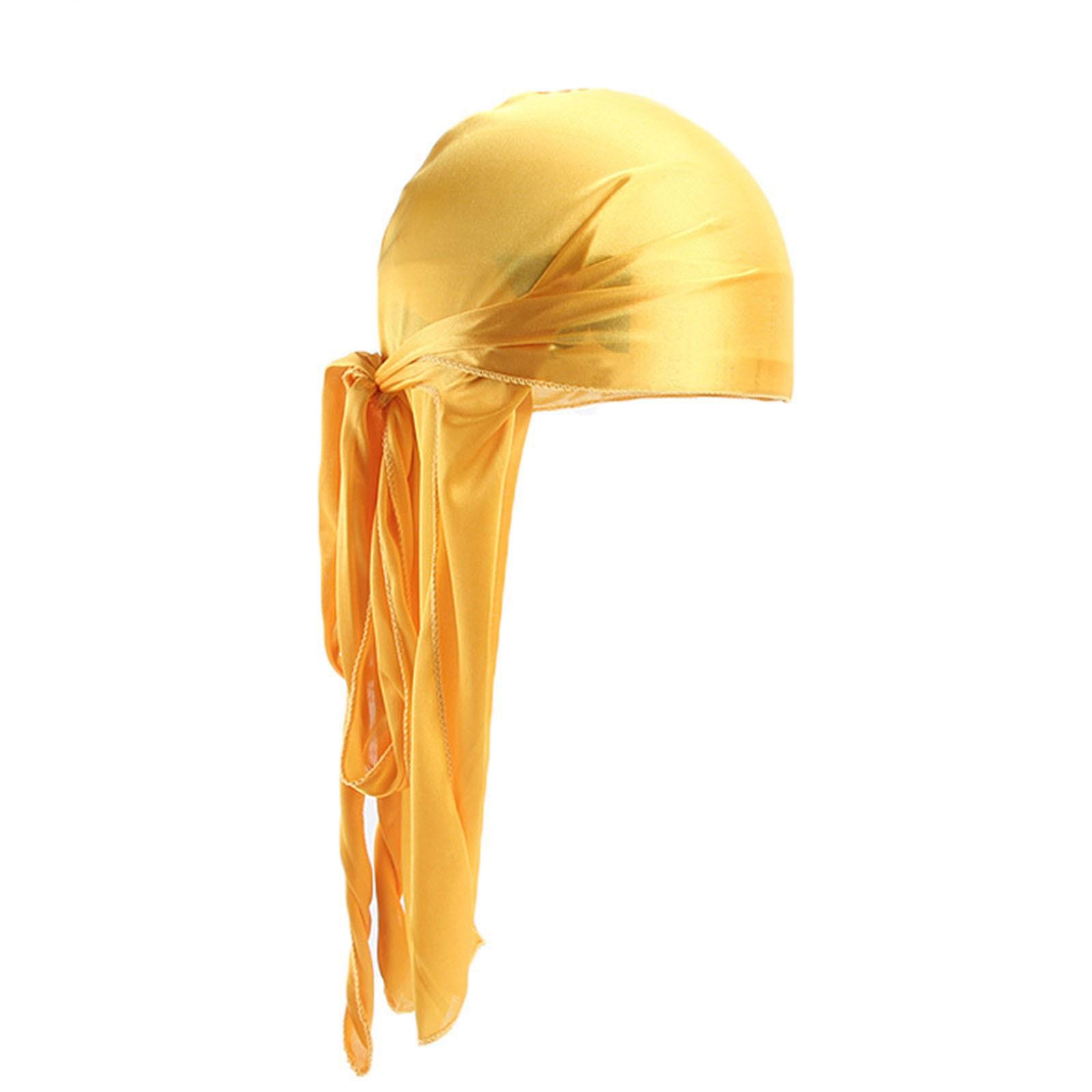 

Popular Fashion Soft Imitation Silk Long Tail Hip-hop Headscarf One Size жовтий