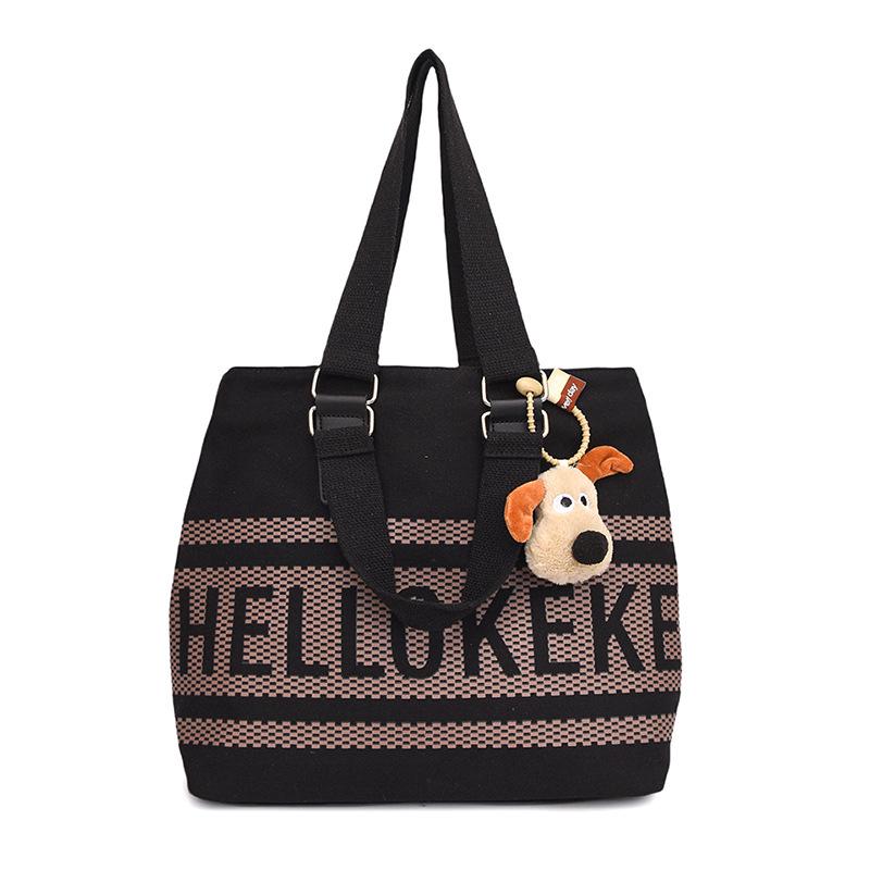 

Холщовая сумка-тоут высокого класса для женщин, нишевая, с принтованными буквами – Большая вместимость для работы и поездок