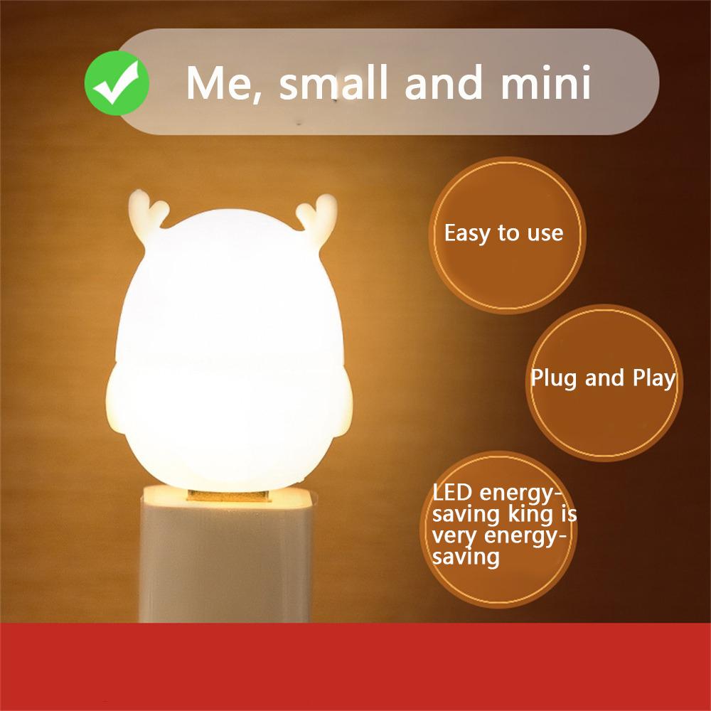 Mini USB LED Night Light Wireless Night Light Recharge Bedroom Bedside Kitchen Lamp Cartoon Decoration Table Lamp For Kids Gift
