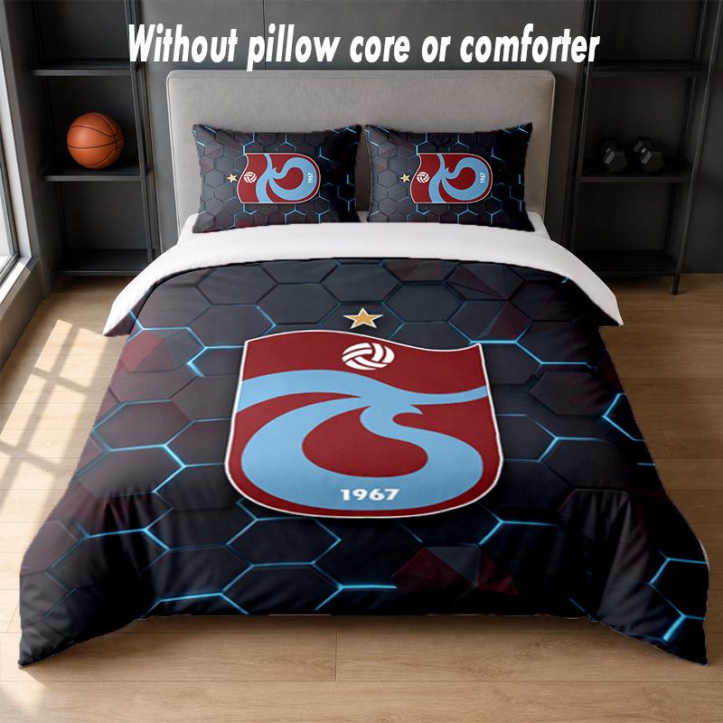 Trabzonspor FC Design Sada povlečení na postel 1 povlak na přikrývku + 2 povlaky na polštář Měkké prodyšné domácí povlečení
