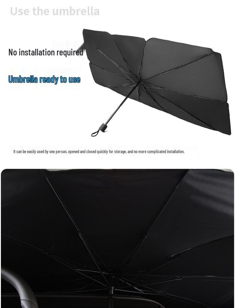 Car Sunshade - Front Windshield Heat Protection & Insulation, Telescopic Folding Design