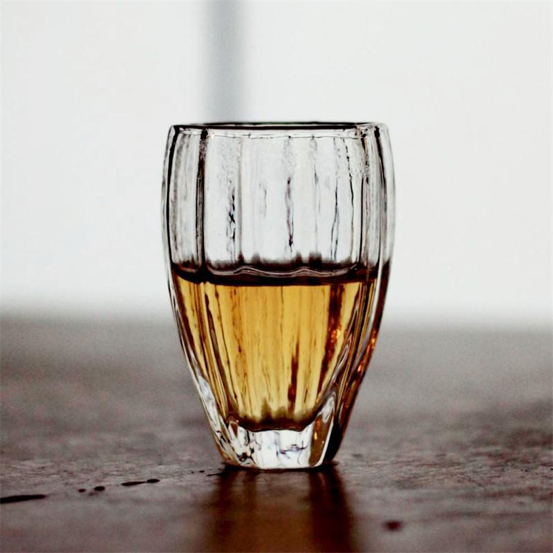 2Pcs/Lot Small Capacity 50ml Hexagon Mouth Glass Tea Cup Tea Ceremony Kung Fu Teacup Tea Master Cup Sake Wine Cup