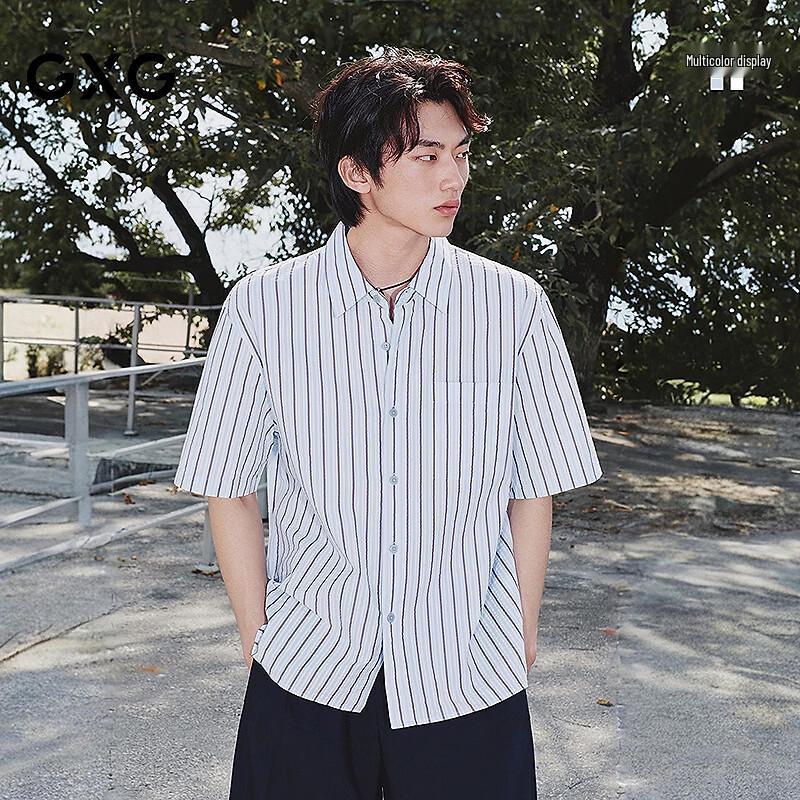 GXG Men s Textured Stripe Short Sleeve Casual Shirt XXL
