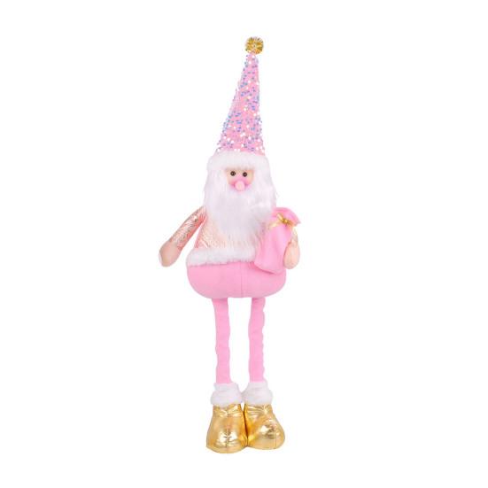 Christmas Gnome Plush Doll Retractable Legs Santa Claus Snowman Elk Ornament Adjustable Standing Figurine Decoration