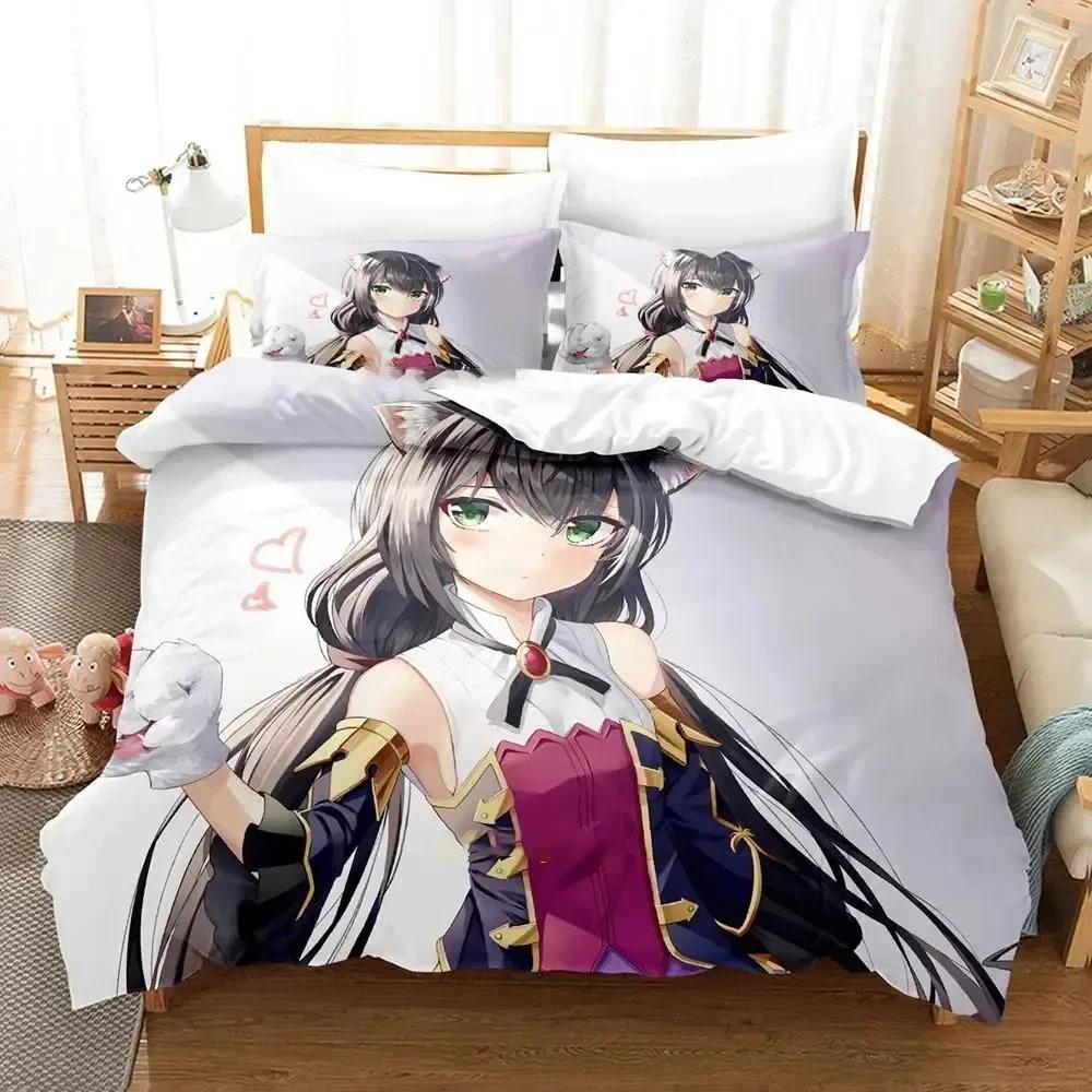 Kawaii Anime Princess Connect! Re Dive Bedding Set Boys Girls Twin Queen Size Duvet Cover Pillowcase Bed Kids Adult Home Textile
