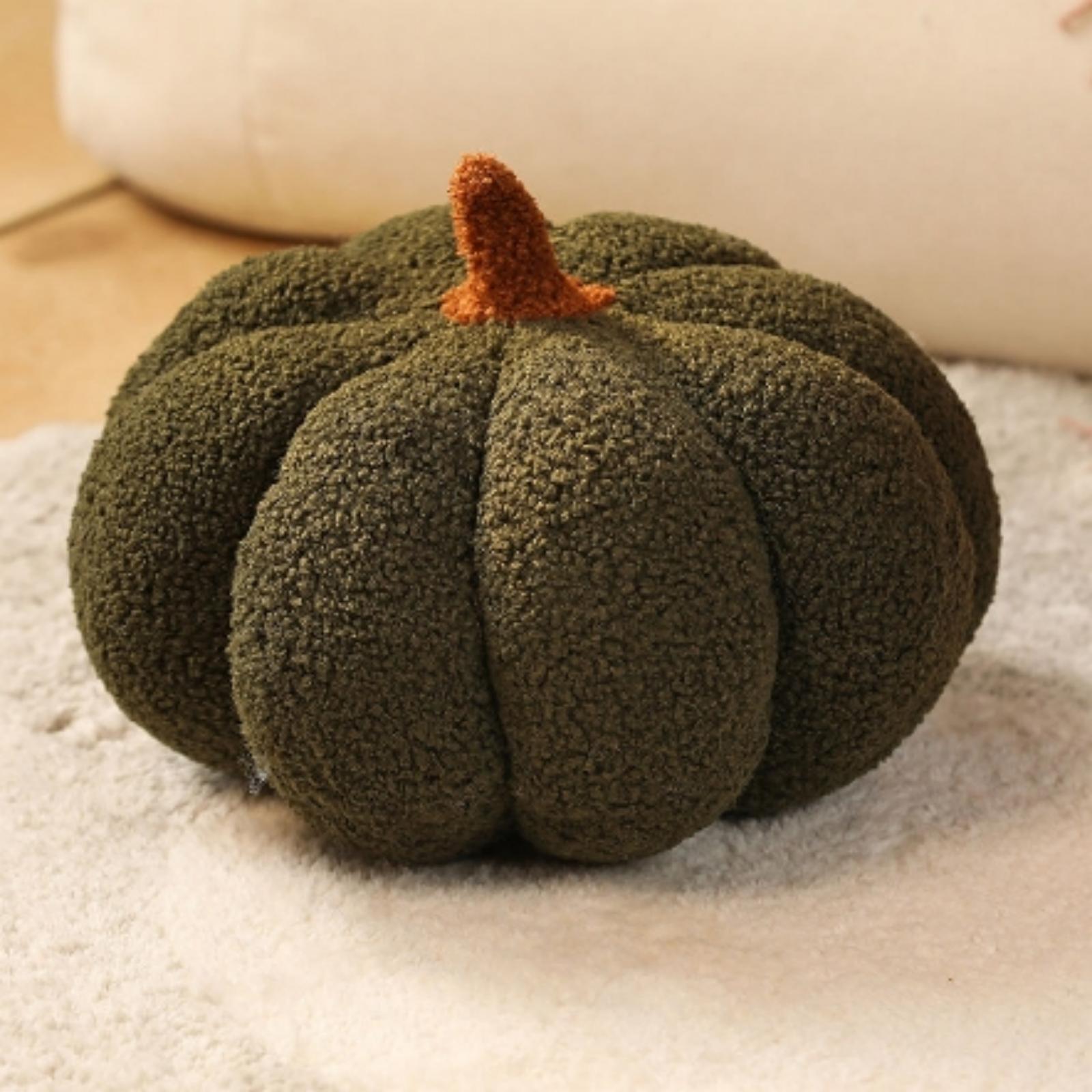 Coussin Citrouille Simulé, Coussin Décoratif Citrouille d'Halloween, Coussin Forme Citrouille 3D, Oreillers Remplis Décorations d'Automne brown