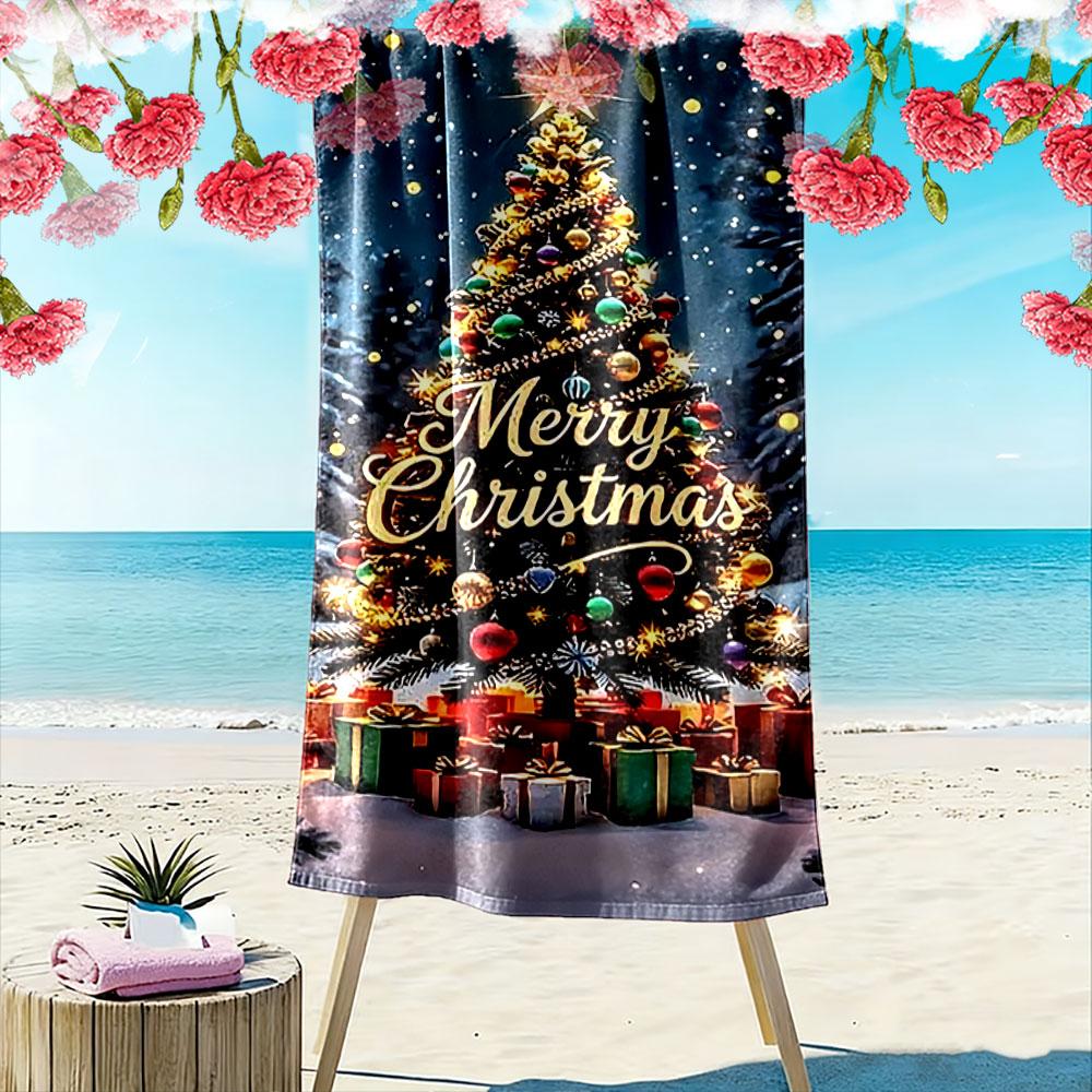 Christmas Tree with Gifts A must-have beach towel for beach travel