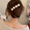 Rectangle One-word Round Pearl Hairpin Korean New Personalized Spring Clip Fashionable Versatile Square Hair Accessories Women