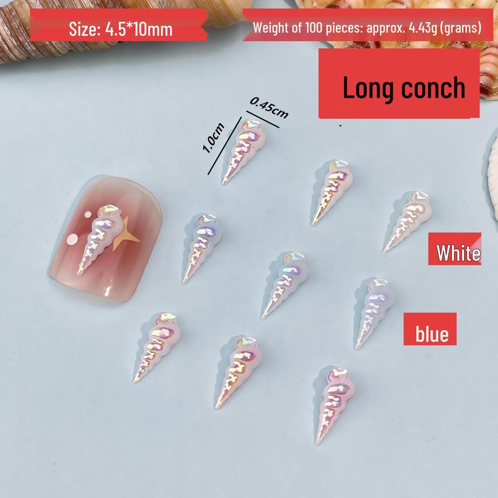 Ocean Style Seashell Nail Art Kit: 3D Shell, Starfish, Resin Ornaments with 12-Grid Box