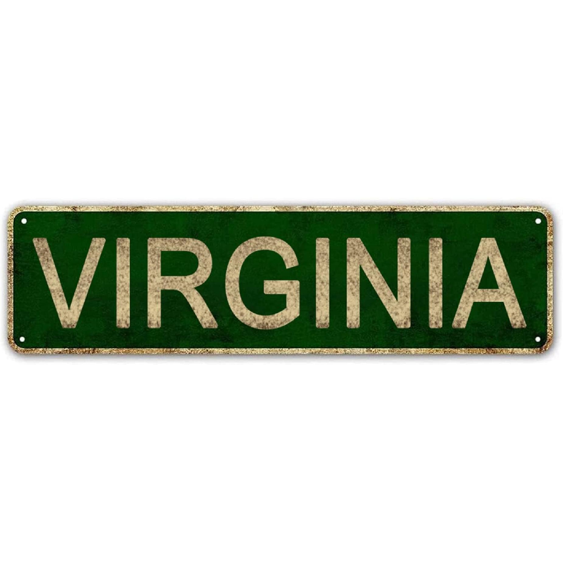 

LINStore Virginia Sign, America State Name Vintage Metal Tin Sign, Wall Decor for Office/Home/Classroom - Best Decor Gift Ideas for Women Men Friends