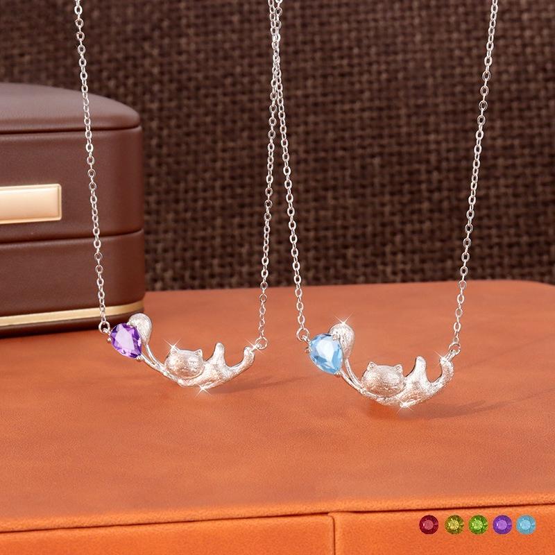 Fashion S925 Sterling Silver Necklace Light Luxury Design Thin Chain Women Jewelry Gift