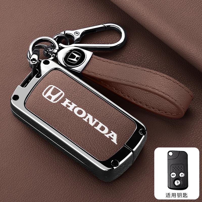 CPO1 Zinc Alloy Leather New Car Key Case Fob Cover For Honda Fit Jazz Shuttle GP2 Spada StepWgn RG1 Freed Spike Ge6 2/3 Accessories