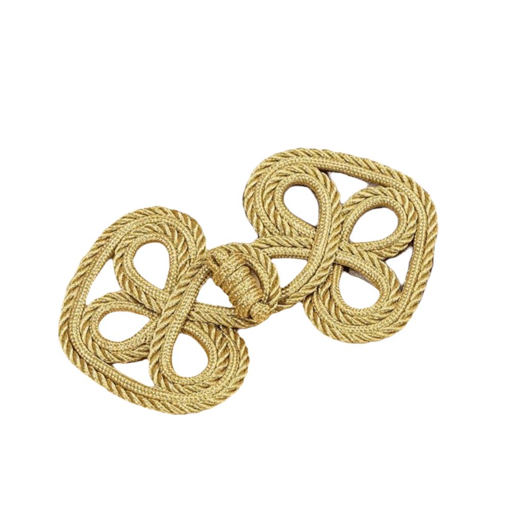 Golden Chinese Knot Buttons Handmade Tang Suit Buttons Gold Lace Trim Clasps  Cheongsam Making